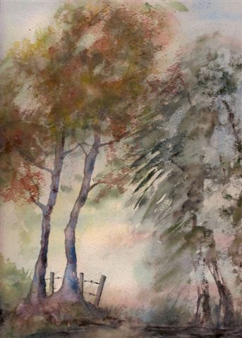 2006 Mist rising Watercolour